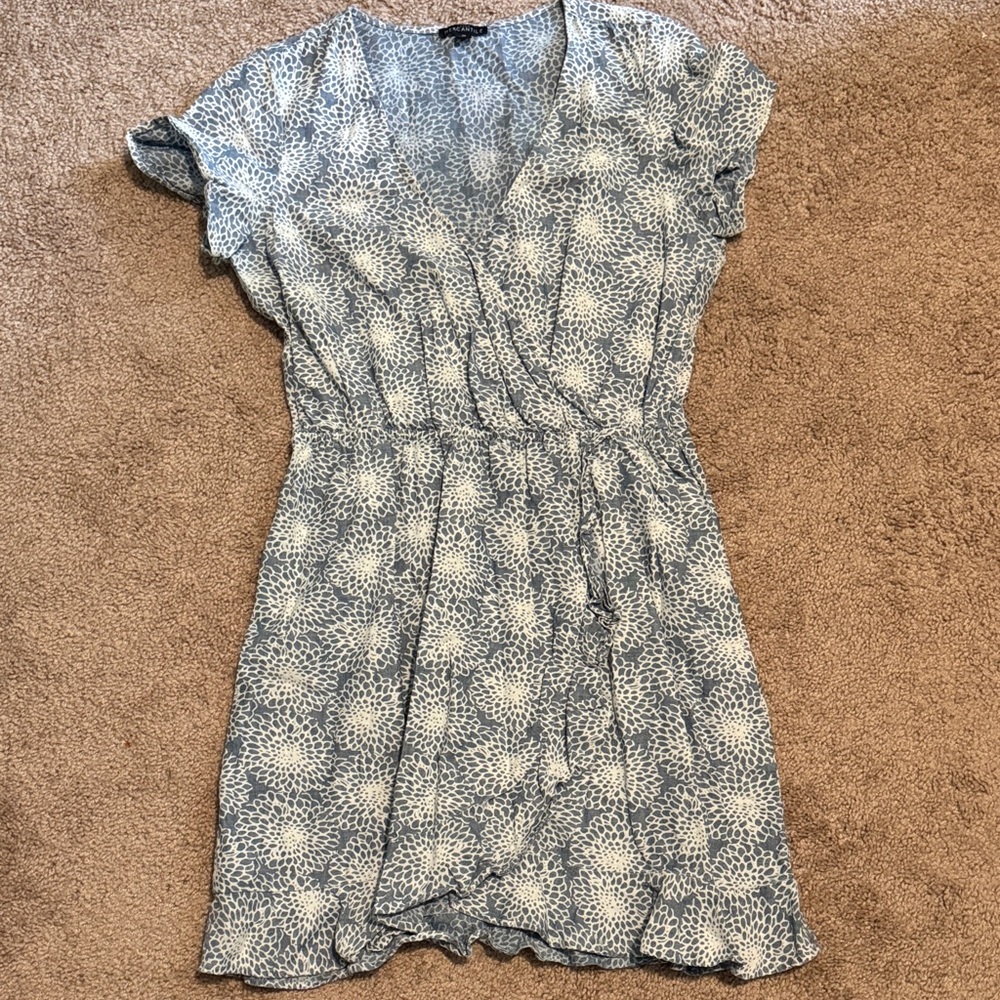 J. Crew Blue and White Floral Mini Dress